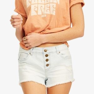 Billabong Women’s Buttoned Up Acid Wash Shorts